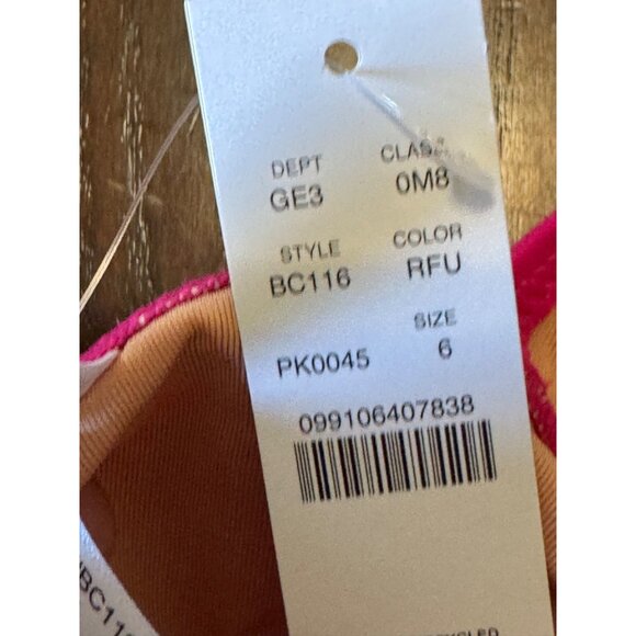 J.Crew Swimsuit Pink Ruched V-neck One Piece Swimsuit NEW Fuchsia 6 Barbiecore - Picture 6 of 7